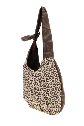 Borsa beige animalier con nodo Basile CLASSBA22222