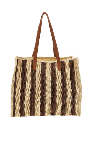Basile gewebt beige und braun Strandtasche BA27409