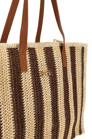 Basile gewebt beige und braun Strandtasche BA27409