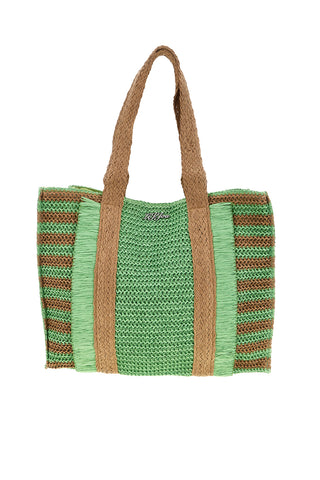 Grüne gewebte Tasche mit Fransen Lejjou JJ90531