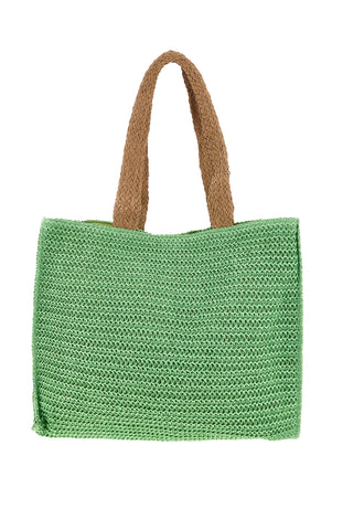 Borsa verde intrecciata con frange Lejjou JJ90531