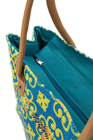 Mehrfarbig gemusterte Tasche mit Griffen Lejjou JJ90501