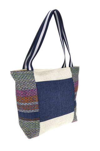 Selun Stoff mehrfarbig Strandtasche 261011/A