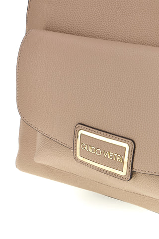 Beige Umhängetasche mit Fronttasche und Innenfächern Guido Vietri TRIK30,370,B0AA