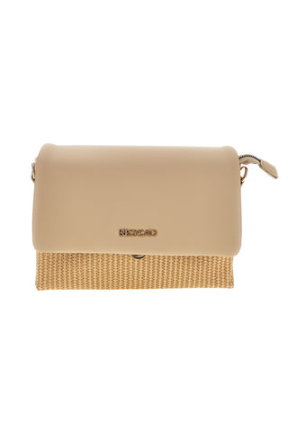 Beige Tasche mit gewebtem Einsatz Roncato R2414
