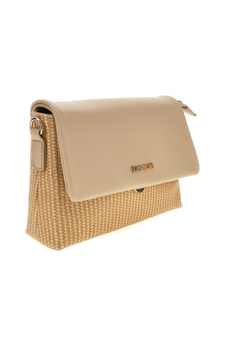 Beige Tasche mit gewebtem Einsatz Roncato R2414