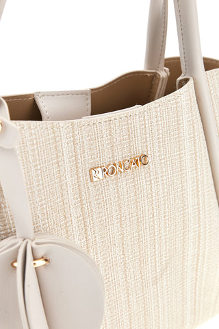 Elfenbeinfarbene Tasche mit Schulterriemen Roncato R5379