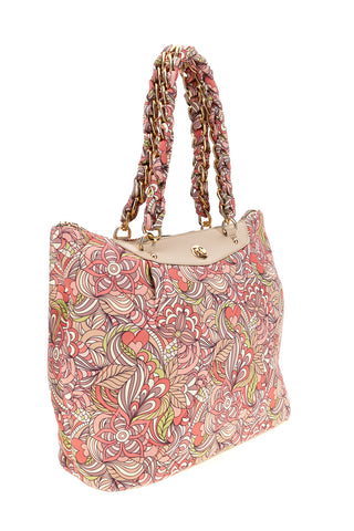Enrico coveri rosa Tasche mit Blumendruck EC26S-252-1
