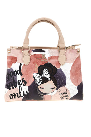 Rosa Tasche mit Druck Enrico Coveri EC26S-250-2