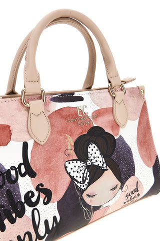 Rosa Tasche mit Druck Enrico Coveri EC26S-250-2