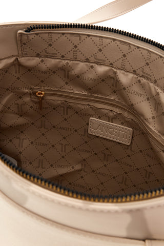 Beige Tasche mit abnehmbarem Schulterriemen Lancetti MOI LL26S-106-1