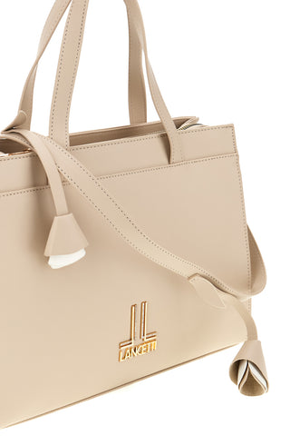 Beige Tasche mit abnehmbarem Schulterriemen Lancetti MOI LL26S-106-1