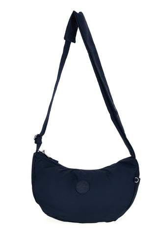 Borsa a tracolla blu a mezzaluna in tessuto con tasca laterale First lady ALI AKL005
