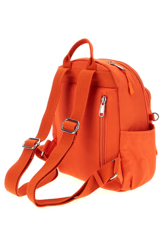 Zaino arancione in tessuto con 4 tasche e spallacci regolabili First lady ALI 8729