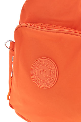 Zaino arancione in tessuto con 4 tasche e spallacci regolabili First lady ALI 8729