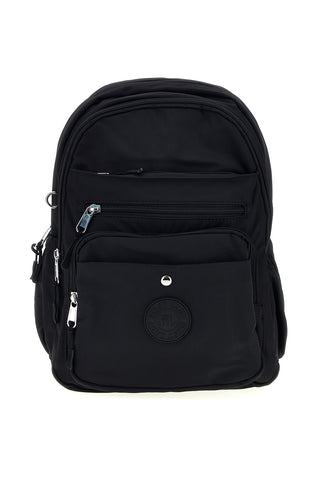 Zaino nero in tessuto multitasche con spallacci regolabili First lady ALI 8551
