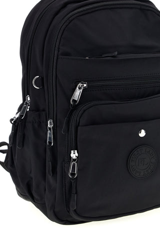 Schwarzer Rucksack aus Stoff mit vielen Fächern und verstellbaren Schulterriemen „First Lady ALI 8551“