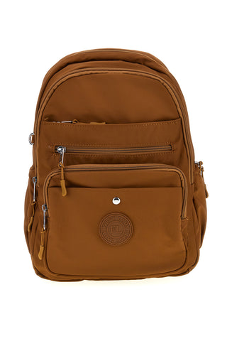 Zaino cuoio in tessuto multitasche con logo frontale First lady ALI 8551