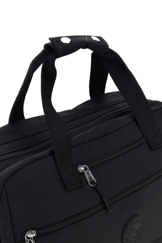 Borsone nero in tessuto con tracolla e tasche con zip First lady ALI 8046