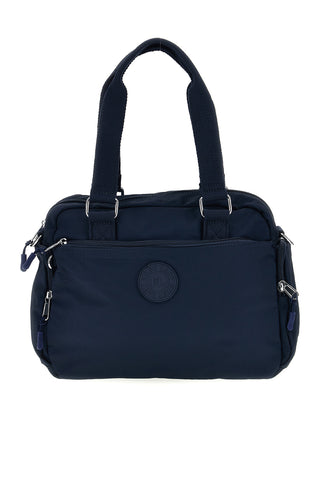 Borsa a mano blu in tessuto con tracolla e tasche con zip First lady ALI 8629-1