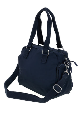 Blaue Stoffhandtasche mit Schulterriemen und Reißverschlusstaschen „First Lady“ ALI 8629-1
