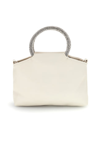 Cremefarbene Tasche mit Juwelengriff Nbg SERA/1281