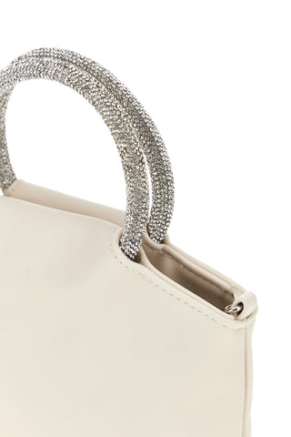 Cremefarbene Tasche mit Juwelengriff Nbg SERA/1281