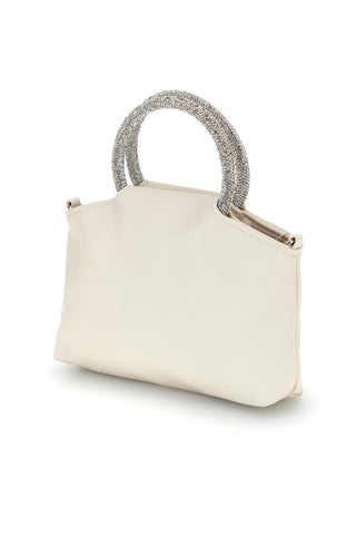 Cremefarbene Tasche mit Juwelengriff Nbg SERA/1281