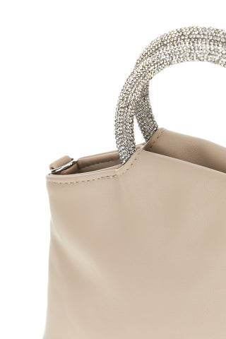 Beige Tasche mit Juwelengriff Nbg SERA/1281