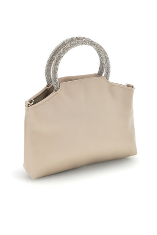 Beige Tasche mit Juwelengriff Nbg SERA/1281
