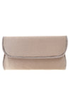 Elegante dunkelbeige Clutch-Tasche mit Strasssteinen und Schulterriemen Neue Tasche SERA/3501