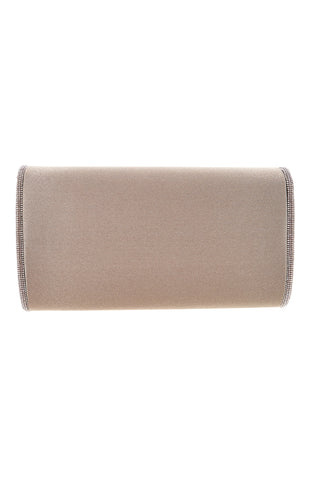 Elegante dunkelbeige Clutch-Tasche mit Strasssteinen und Schulterriemen Neue Tasche SERA/3501