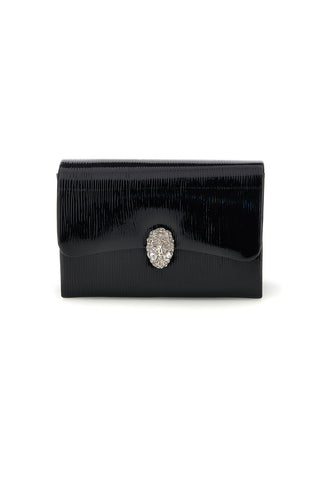 Schwarze Clutch-Tasche mit Juwelenschnalle Nbg SERA/3512