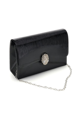 Schwarze Clutch-Tasche mit Juwelenschnalle Nbg SERA/3512