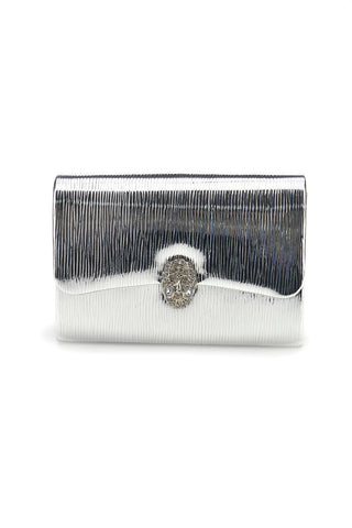Silberne Clutch-Tasche mit Juwel Schnalle Nbg SERA/3512