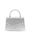 Silberne Tasche mit animalischer Textur und Kettenriemen Nbg SERA/3488
