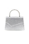 Silberne Tasche mit animalischer Textur und Kettenriemen Nbg SERA/3488