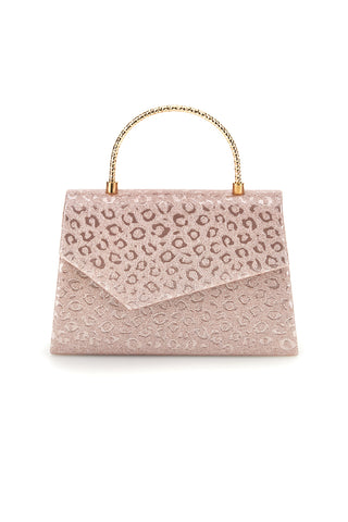Rosa Tasche mit animalischer Textur und Kettengriff Nbg SERA/3488