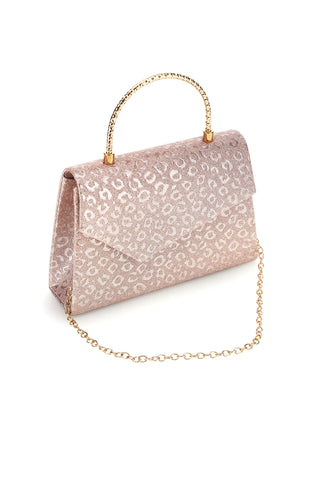 Rosa Tasche mit animalischer Textur und Kettengriff Nbg SERA/3488