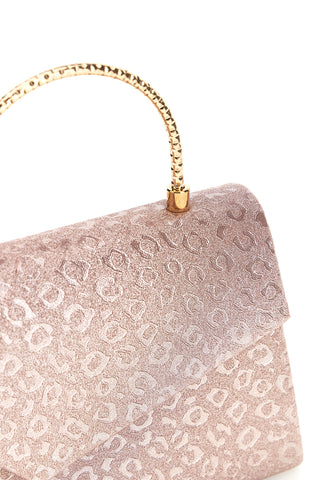 Rosa Tasche mit animalischer Textur und Kettengriff Nbg SERA/3488