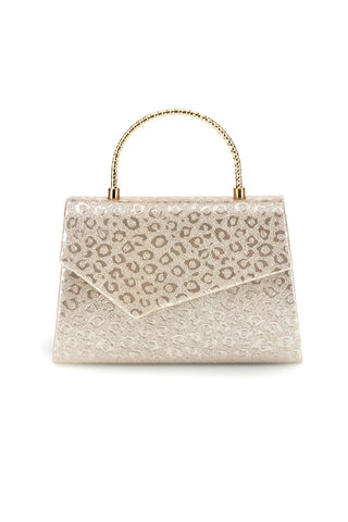 Goldene Tasche mit animalischer Textur und Kettenriemen Nbg SERA/3488
