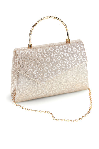 Goldene Tasche mit animalischer Textur und Kettenriemen Nbg SERA/3488