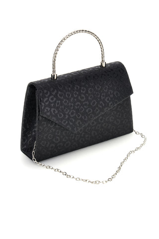 Schwarze Tasche mit animalischer Textur und Kettenriemen Nbg SERA/3488