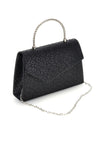 Pochette nera con texture all over e catena Nbg SERA/3488