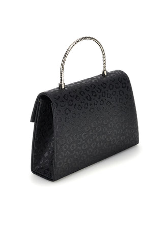 Schwarze Tasche mit animalischer Textur und Kettenriemen Nbg SERA/3488