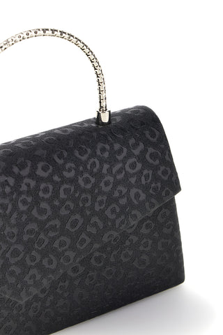 Schwarze Tasche mit animalischer Textur und Kettenriemen Nbg SERA/3488