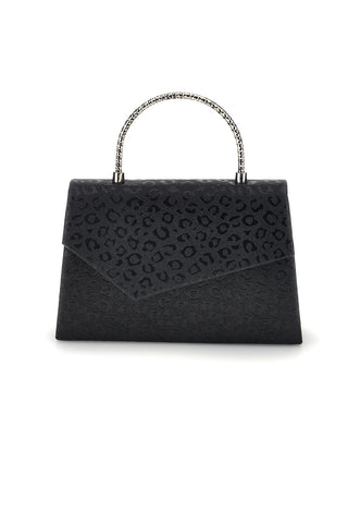 Schwarze Tasche mit animalischer Textur und Kettenriemen Nbg SERA/3488
