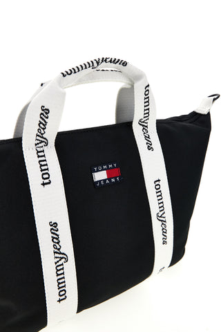 Schwarze Stoffhandtasche mit Logobändern Tommy Jeans 18460