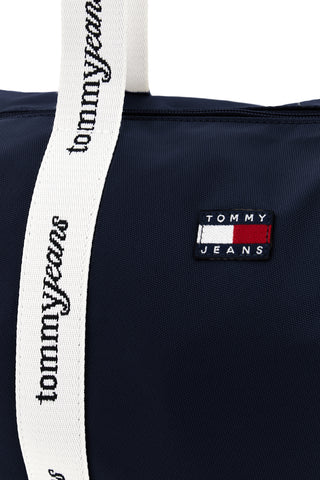 Blaue Stoff Strandtasche mit Logo Griffe Tommy Jeans 18461