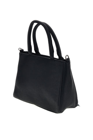 Schwarze Handtasche mit Reißverschlusstasche und abnehmbarem Schulterriemen Renato Balestra 62164A/M
